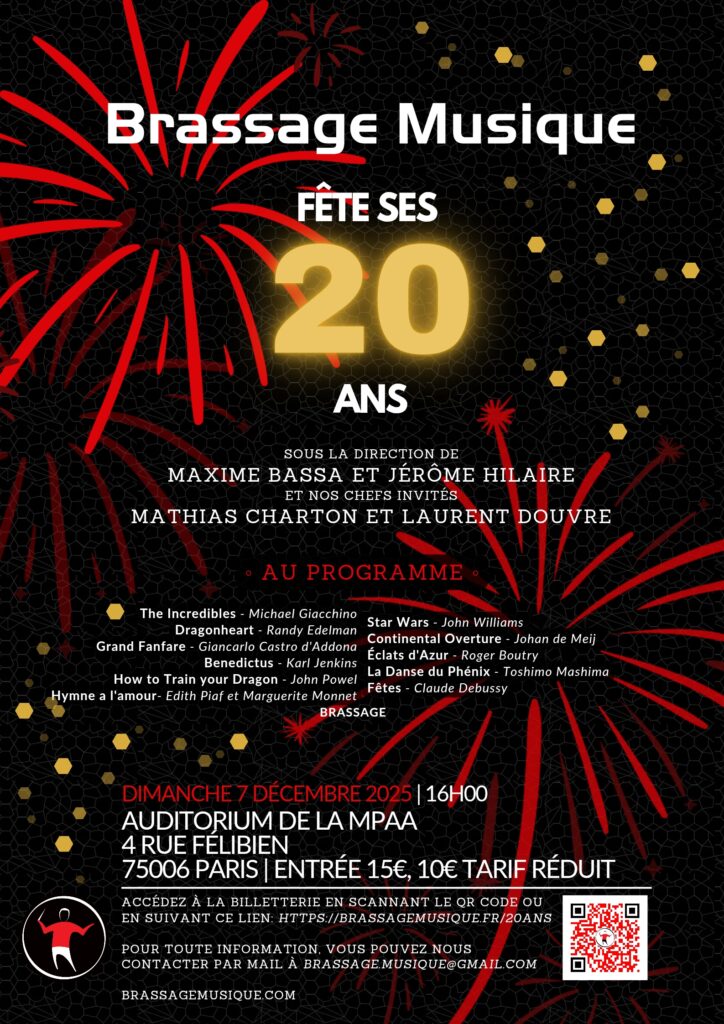 Affiche concert des 20 ans Brassage Musique